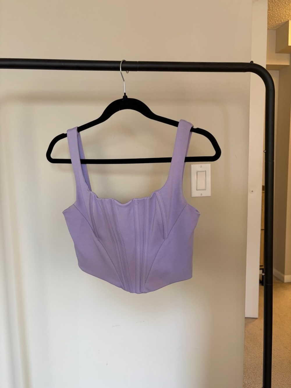 Lavender Structured Corset Crop Top - Women